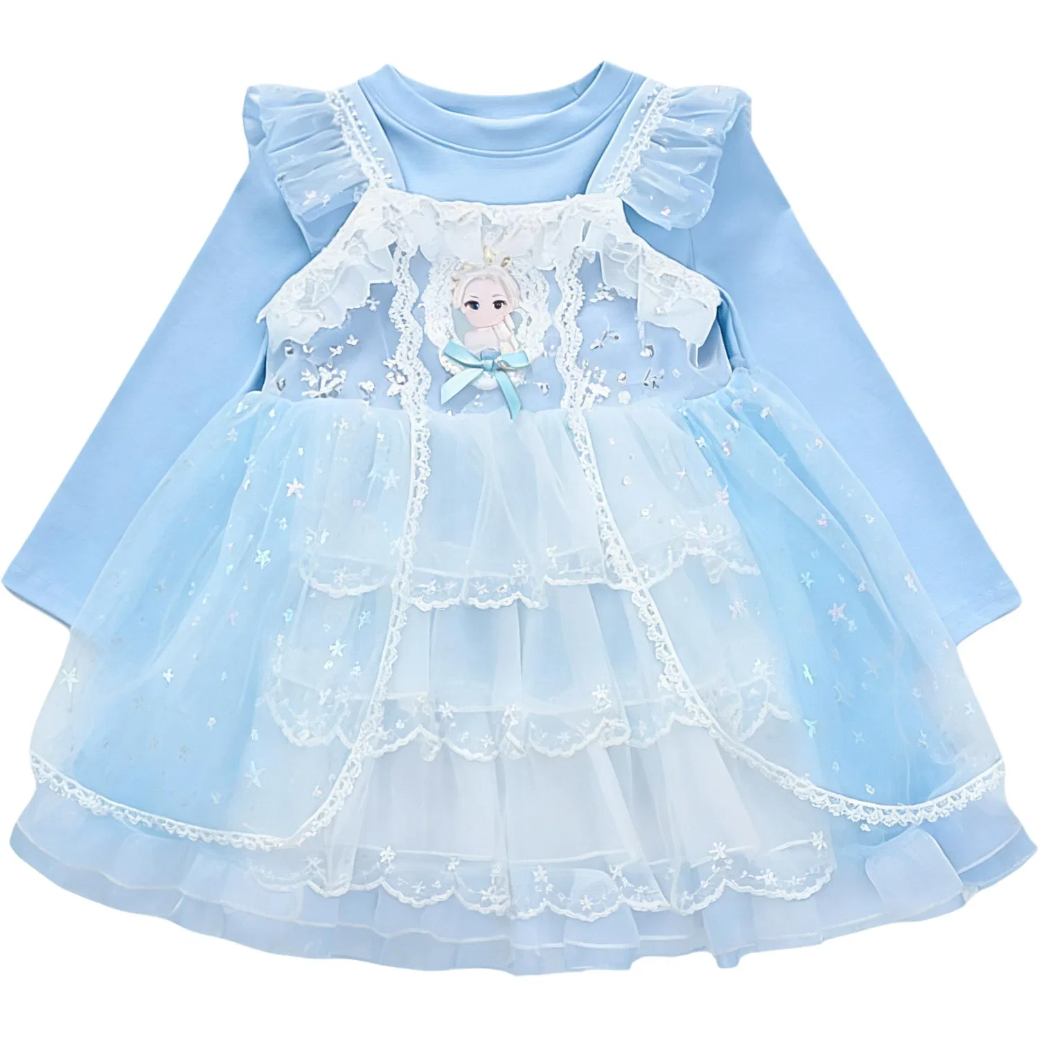 Платье детское crew neck moderate mid length Disney, Blue — фото 4