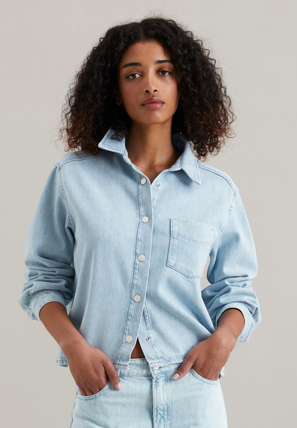 

Блузка на пуговицах RELAXED CROPPED Marc O'Polo DENIM, синий