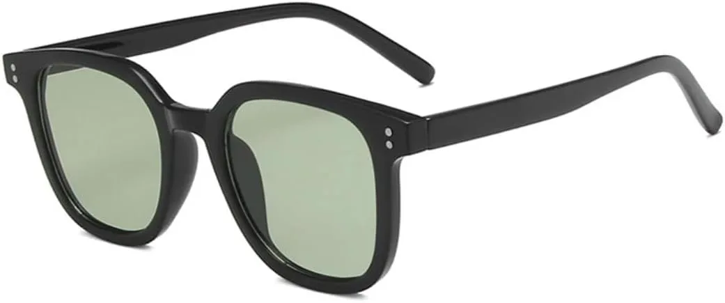 

Солнцезащитные очки для женщин и мужчин, прозрачные линзы Ocean, защита от УФ-излучения UV400, ретро-стиль, декор с заклепками (черно-зеленые) TVTBBVV, Black Green