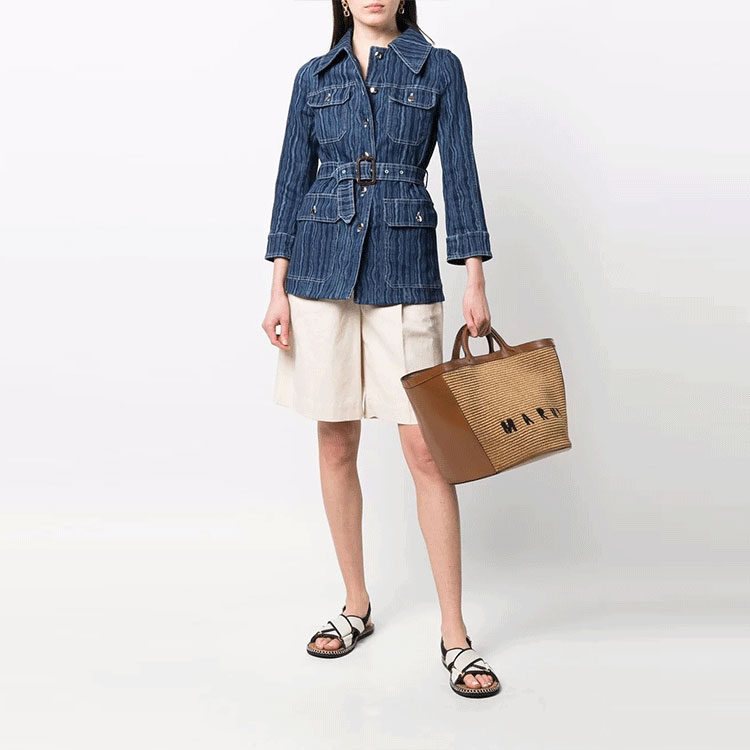 MARNI Джинсовая куртка женская синяя, Blue — фото 4