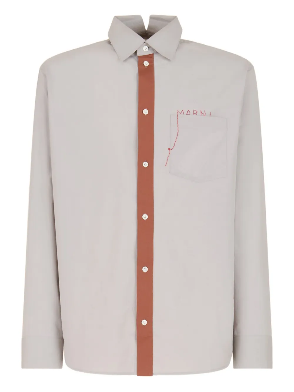 

Рубашка с вышивкой Marni, серый