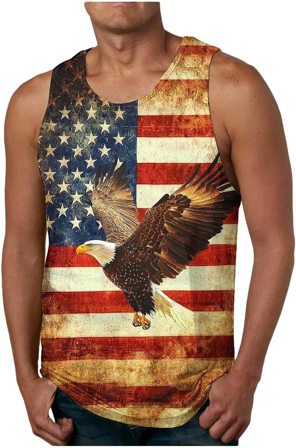 Мужской топ-безрукавка American Flag, Orange