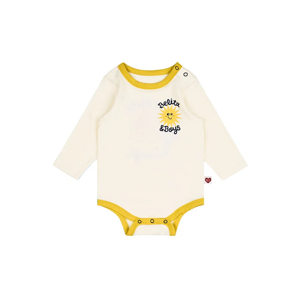 Детский боди с длинными рукавами Baby Sun кремовый от Belita&Boys