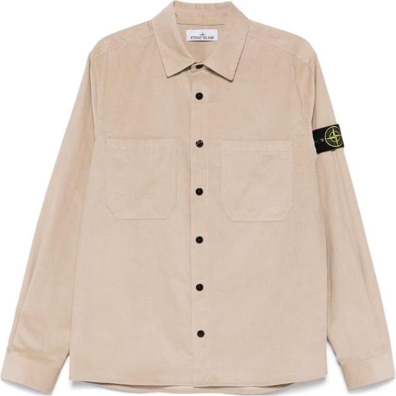 

Велюровая рубашка STONE ISLAND, Ecru