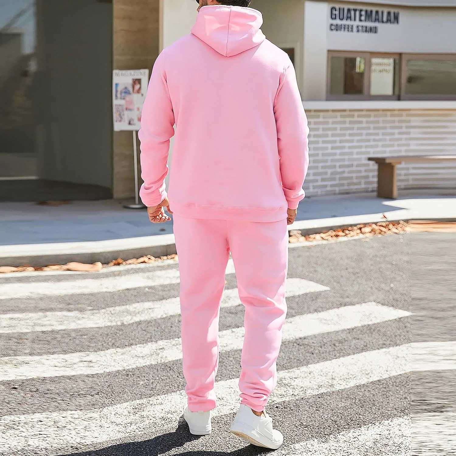 Спортивный костюм двойка, худи и штаны, Pink — фото 4