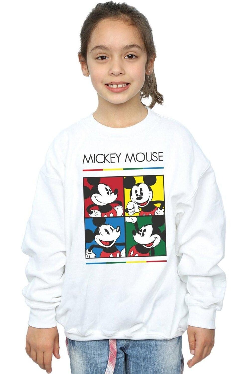 

Толстовка квадратного цвета с Микки Маусом Disney, белый