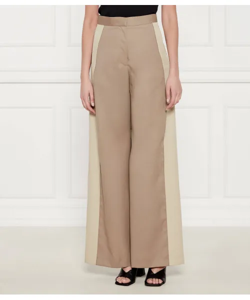 

Брюки из шерсти тианала Regular fit Boss, бежевый