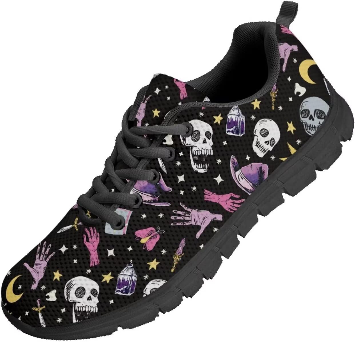 

Кроссовки Funnydude с забавным принтом для мужчин, повседневная обувь для прогулок, удобные весенние кроссовки, Halloween