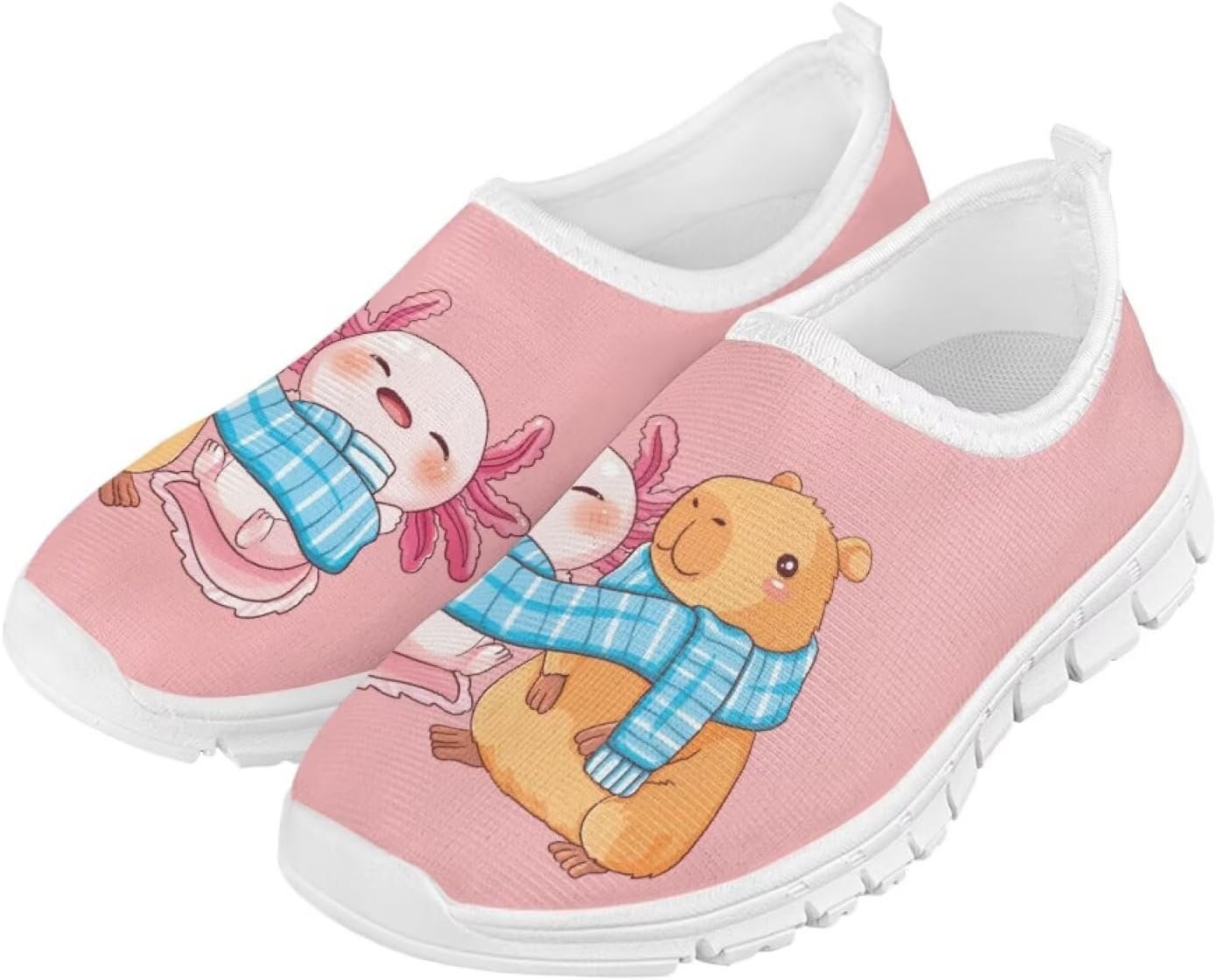 

Кроссовки с легким надеванием Doojoayie для мальчиков, дышащие, для активных детей, летние спортивные кроссовки, Capybara & Axolotl