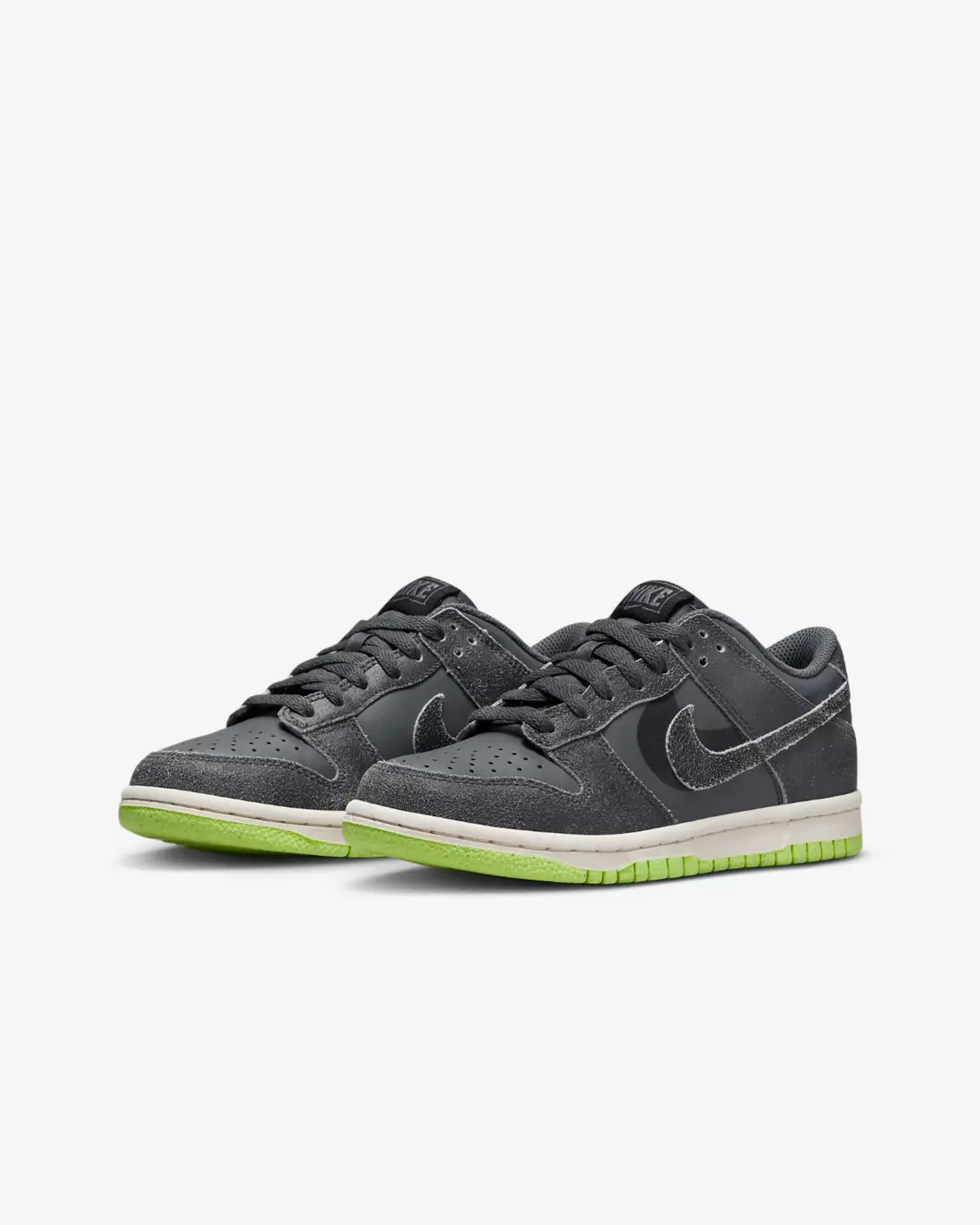 

Детские кроссовки Nike Dunk Low SE DQ6215-001 из кожи цвета «железо-серый» в стиле повседневной обуви
