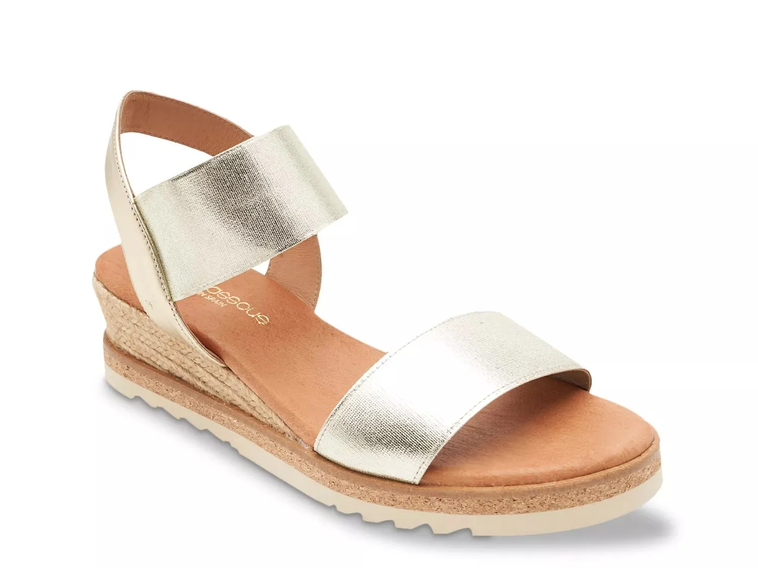 Сандалии на танкетке Andre Assous Neveah Espadrille, золотистый металлик
