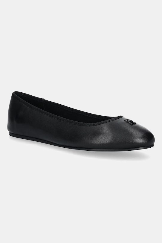 Кожаные балетки TH Hardware Leather Ballerina Tommy Hilfiger, черный