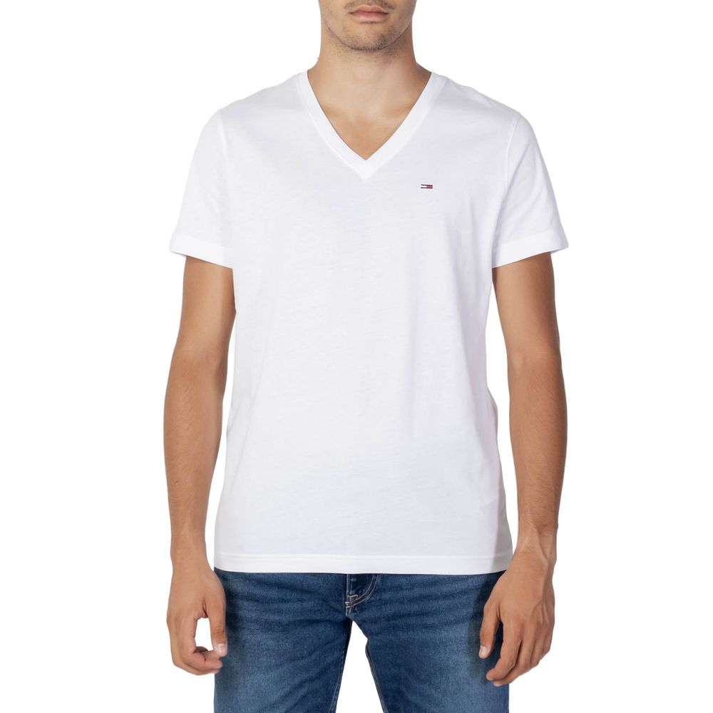 

Белая хлопковая футболка Tommy Jeans