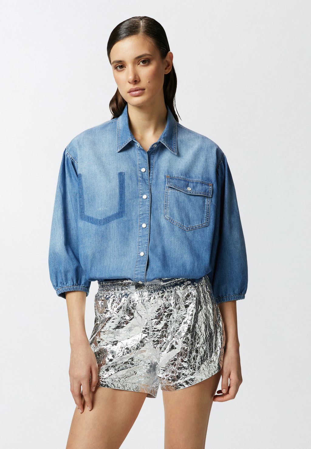 

Рубашка Pinko, цвет Medium Light Wash