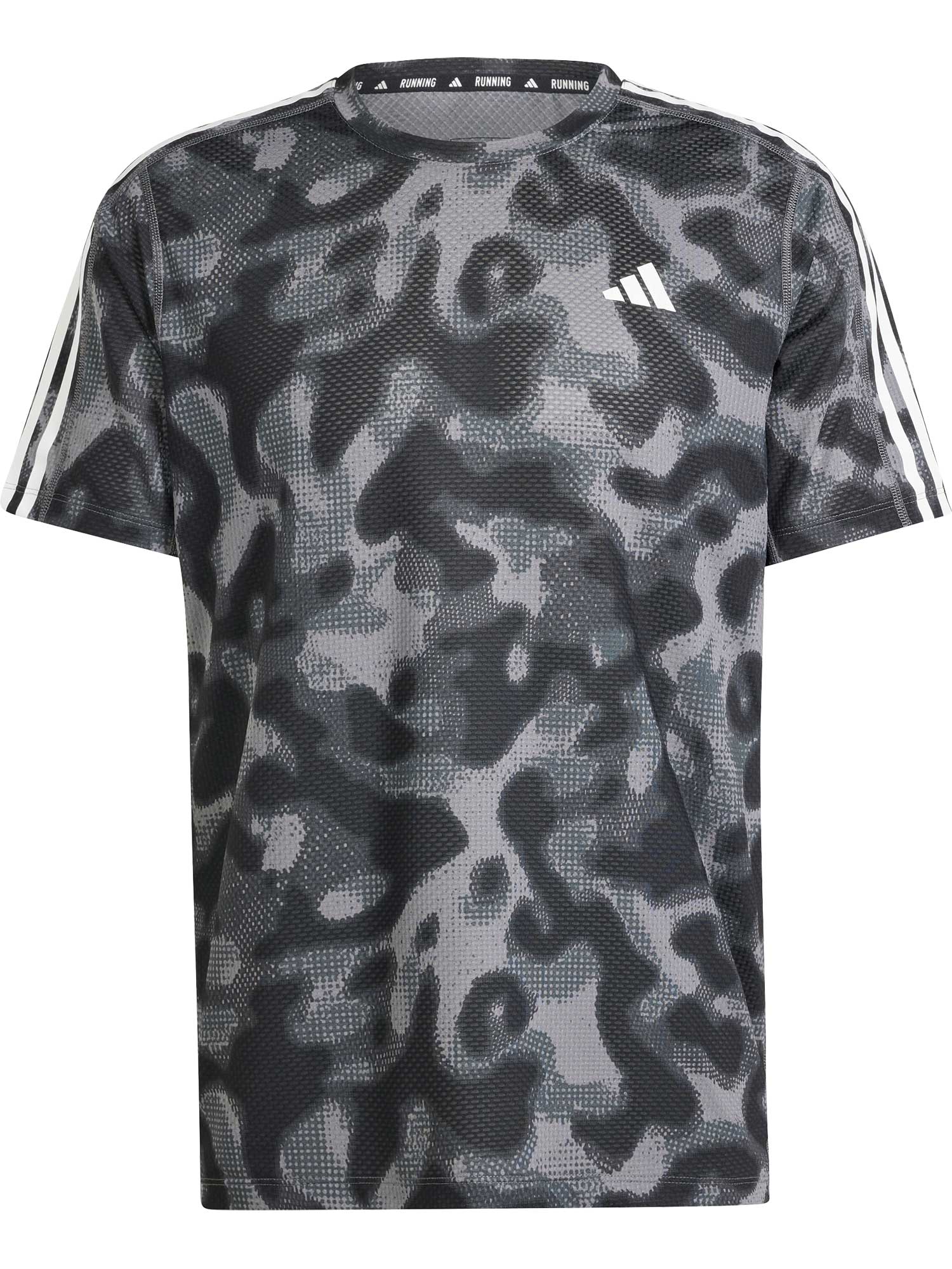 

Футболка Adidas Performance Own the Run 3 Stripes Allover Print, серый