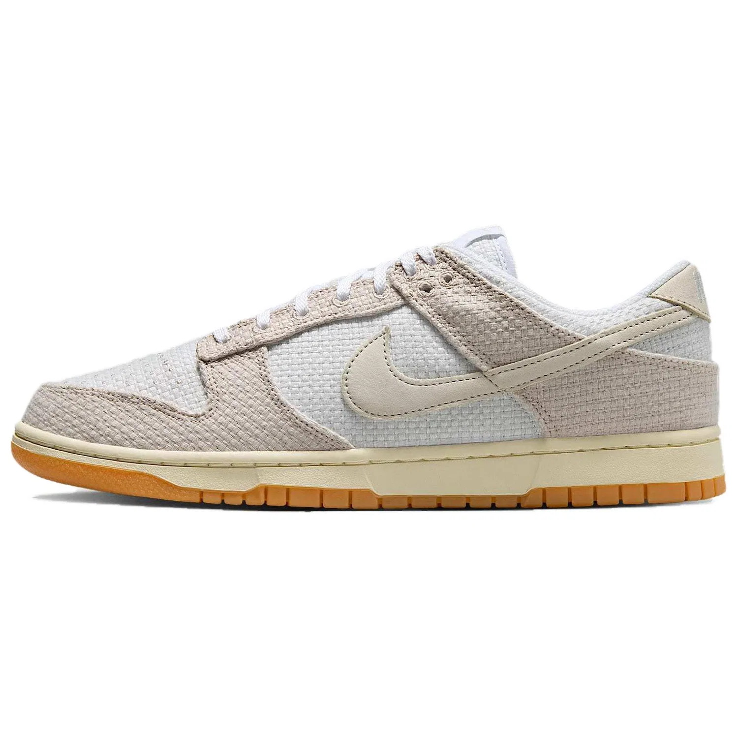 Кроссовки скейтбордические Dunk Low бежево-белые Nike