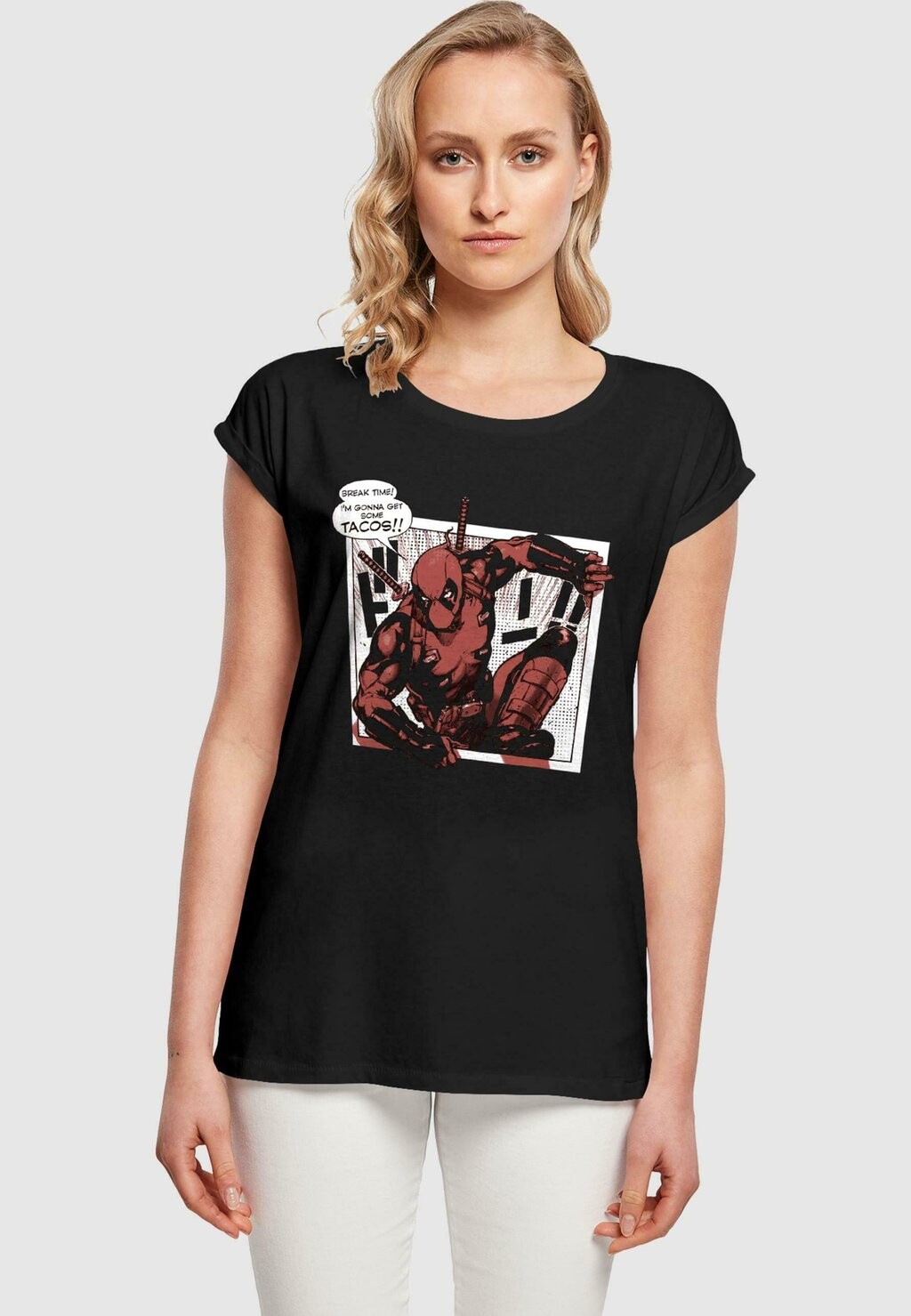 

Футболка с принтом DEADPOOL TACOS BREAKTIME ABSOLUTE CULT, черный