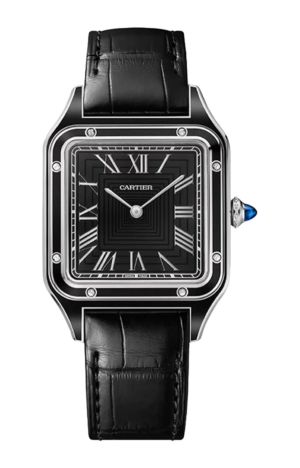 Сантос-Дюмон, большая модель, сталь, ручной механизм - WSSA0046 CARTIER, золотой