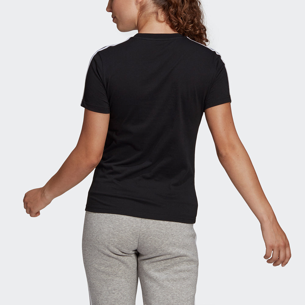 Футболка (WMNS) adidas W 3s T Sports Round Neck Short Sleeve Black T-Shirt — фото 4