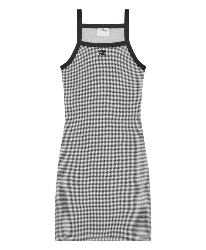 

Контрастное мини-платье Courrèges, черный