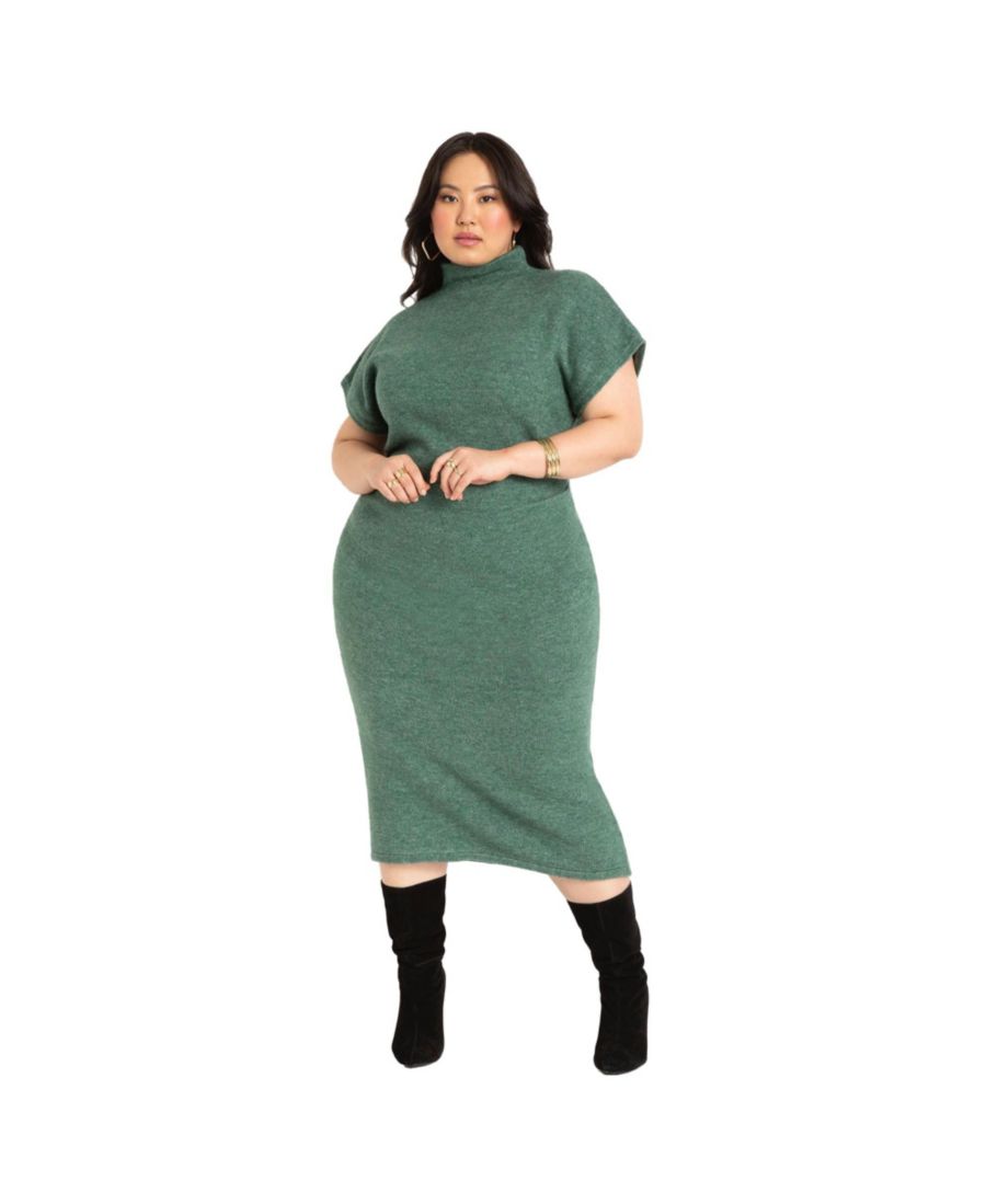 

Женское платье-свитер с коротким рукавом ELOQUII, Antique teal