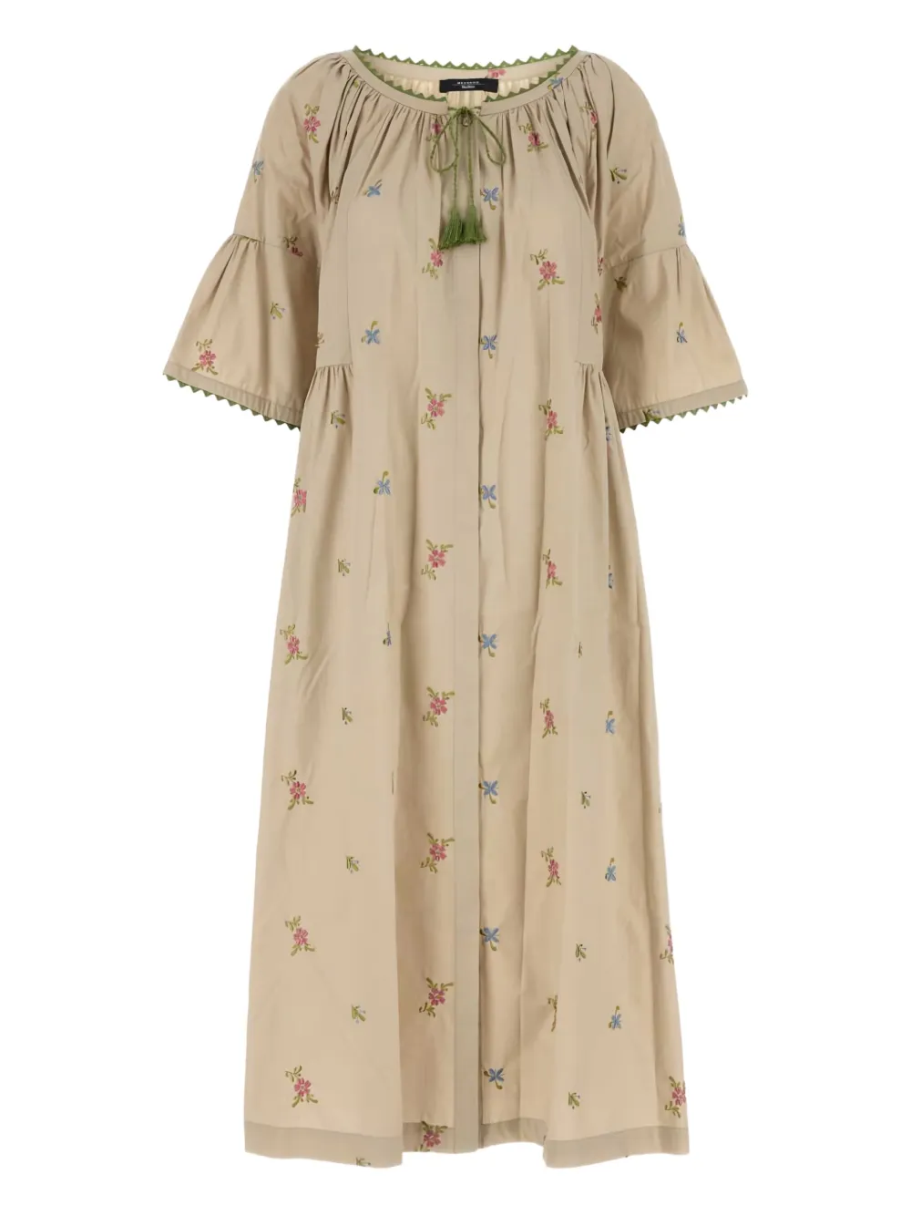 

Платье Тасо с вышитыми рукавами-воланами Weekend Max Mara, нейтральный