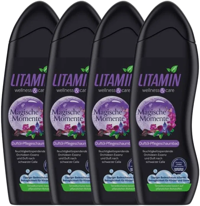 Набор из 4 ароматизированных пен для ванн «Magic Moments» от Litamine, 4 x 750 мл Litamin