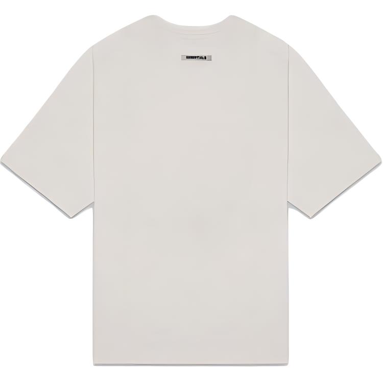 Футболка Boxy с аппликацией логотипа Fear Of God Essentials, овсяный — фото 3