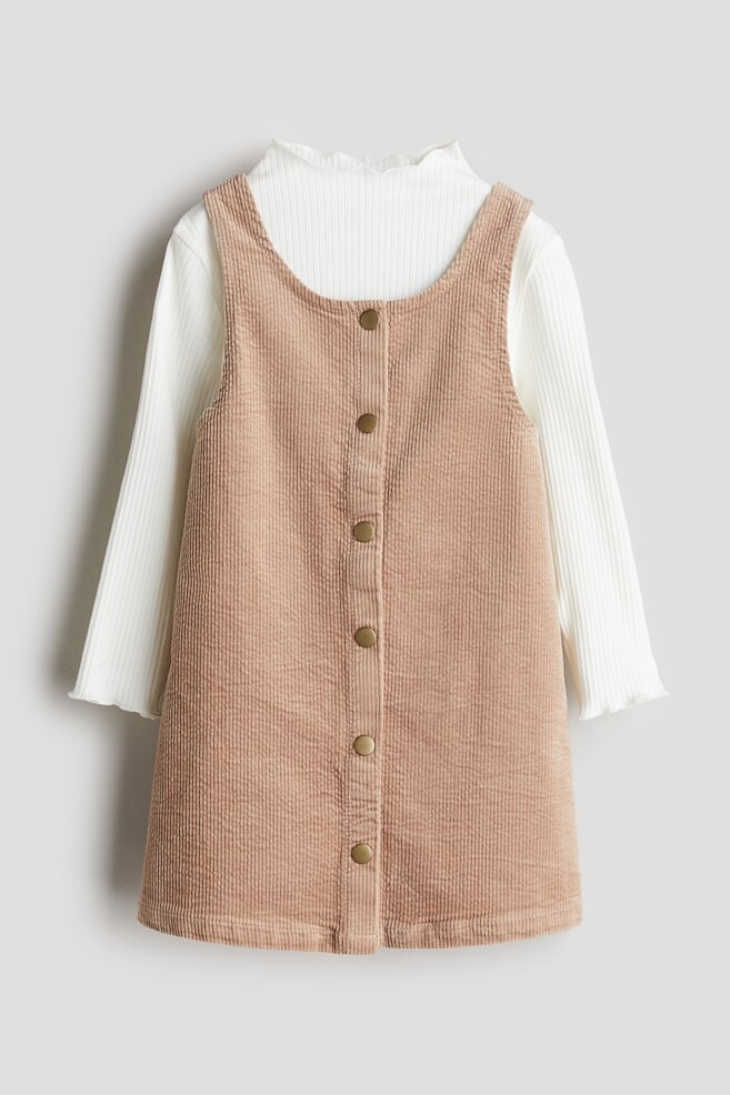 

Костюм двойка с платьем и рубашкой H&M, бежевый