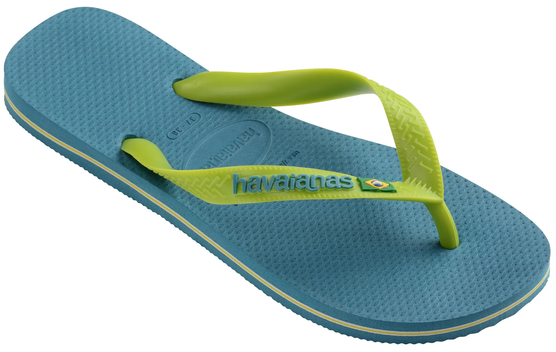 

Шлепанцы Havaianas "BRASIL LOGO", летняя обувь, тапочки, туфли для бассейна с надписью-логотипом, зеленый