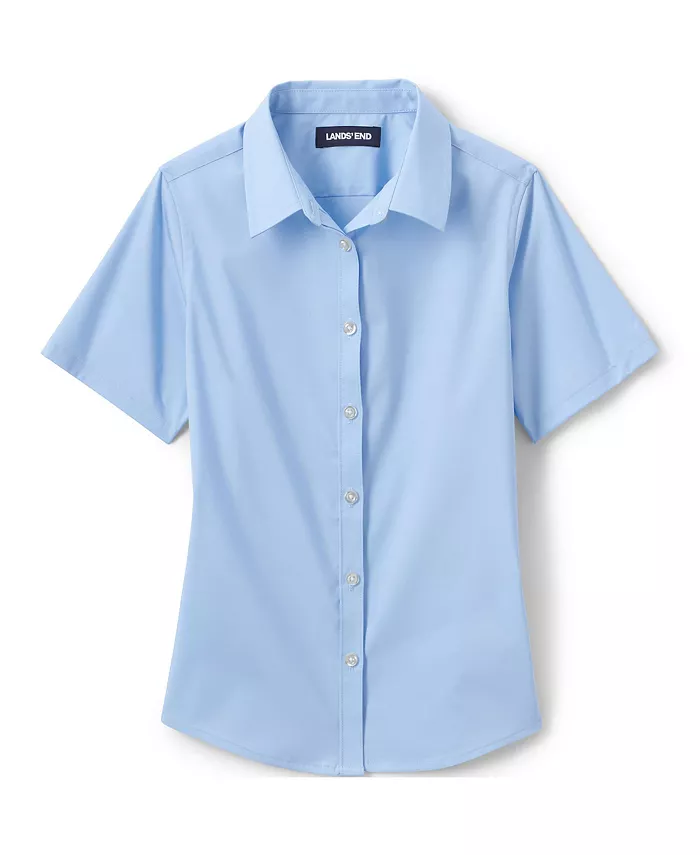 

Блузка с коротким рукавом Big Girls No Gape Stretch Lands' End, синий