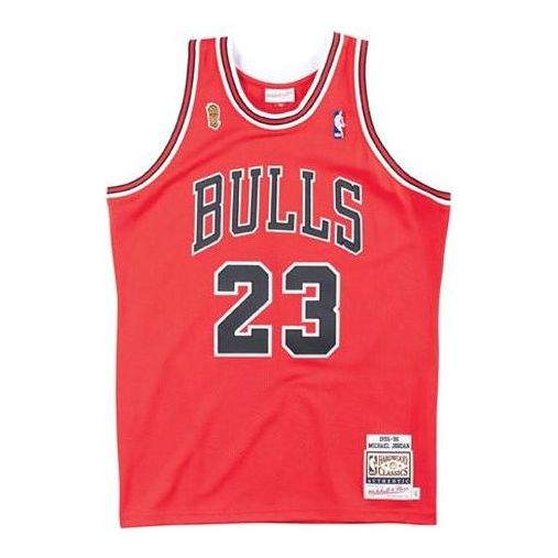 

Джерси Mitchell & Ness NBA Authentic Jersey Chicago Bulls Road Finals 1995-96 Michael Jordan 'Red', красный
