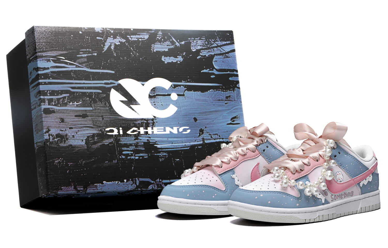 

Кроссовки Nike Dunk Skateboarding Shoes Women's Low-top White/Blue/Pink, синий/белый/розовый