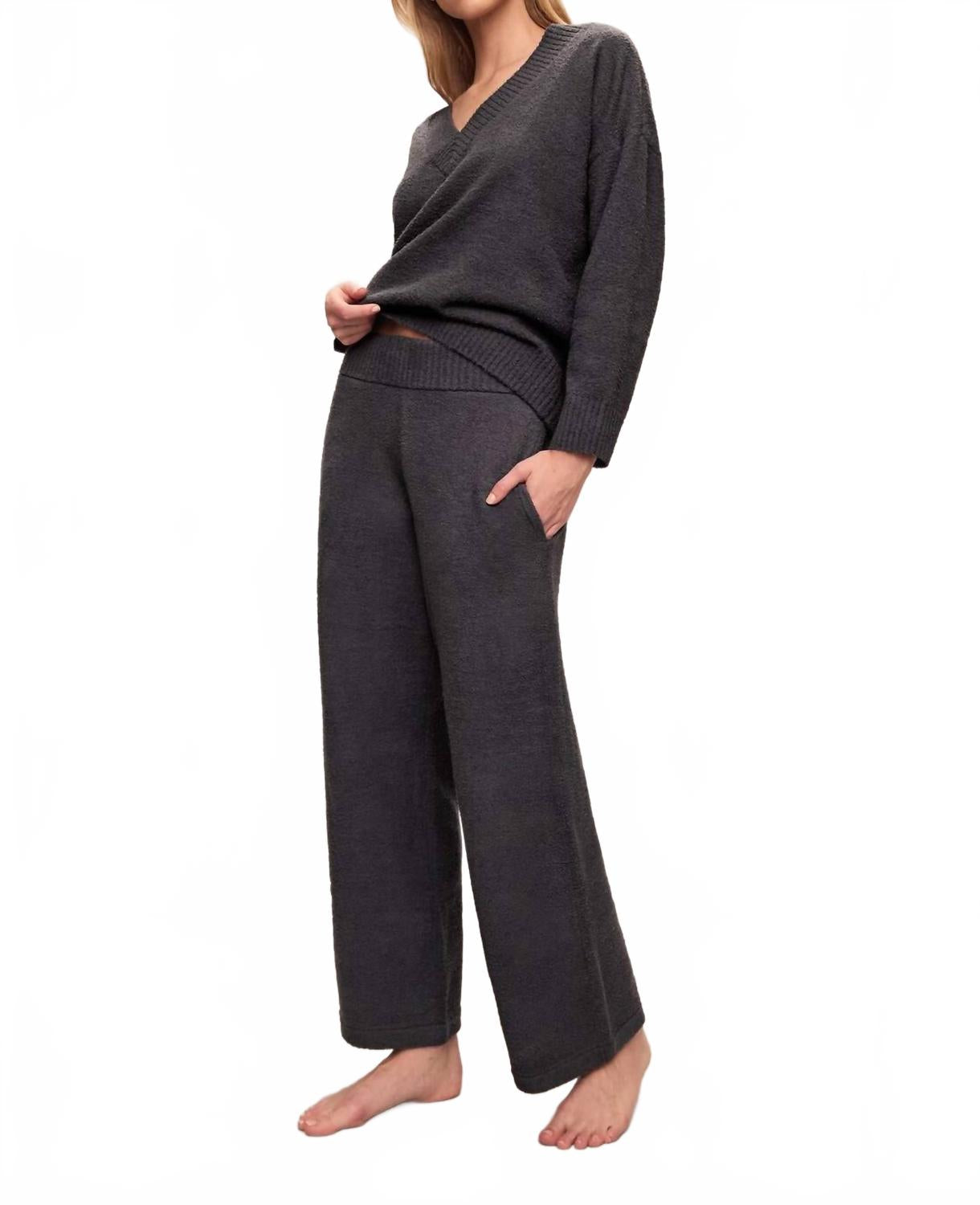 

Брюки свободного кроя из переработанного букле цвета графит Eberjey, Graphite