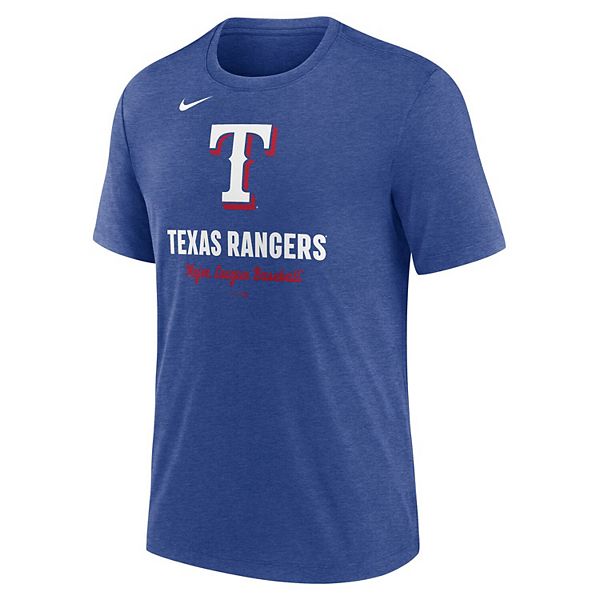 Мужская футболка heather royal с логотипом texas rangers Nike — фото 3