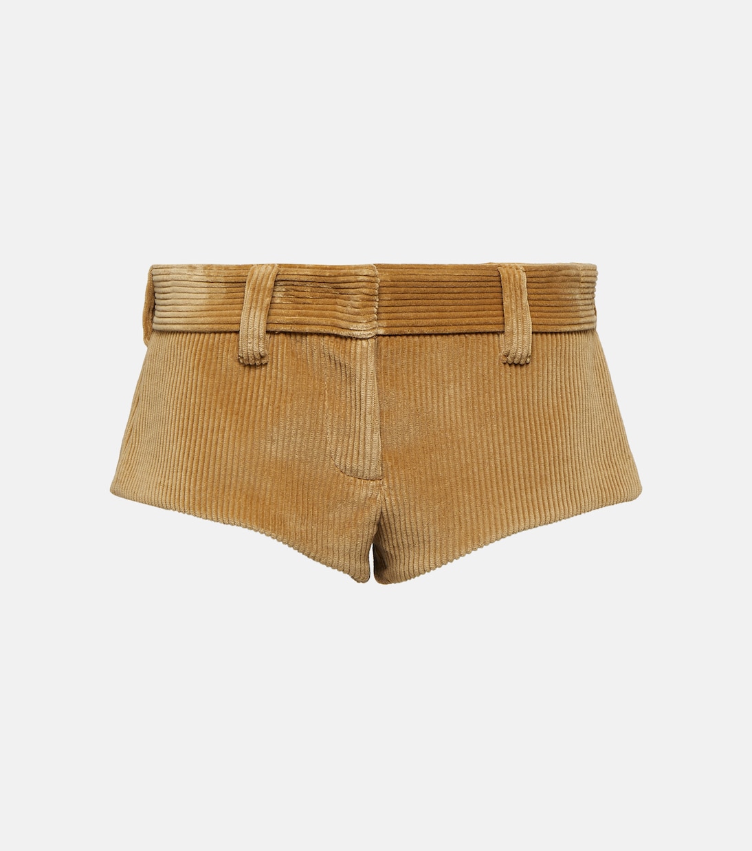 

Низкие хлопковые шорты из вельвета Miu Miu, Cammello