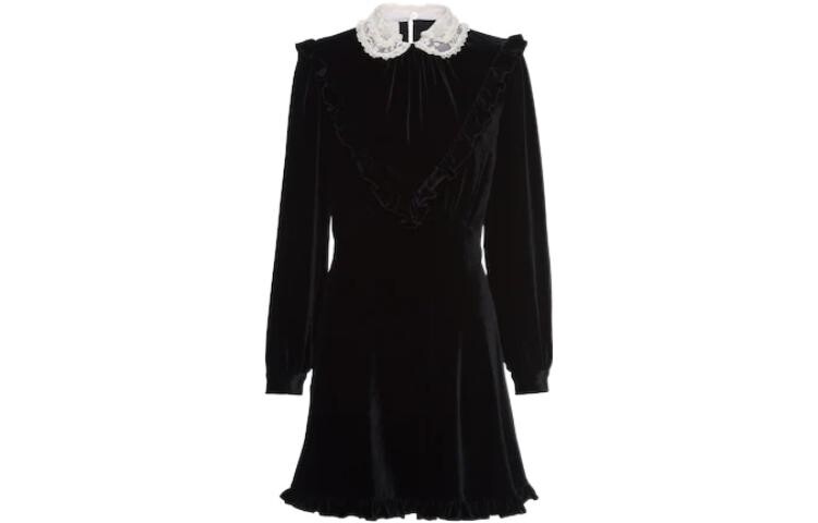 

Платье с длинными рукавами женское черное Miu Miu