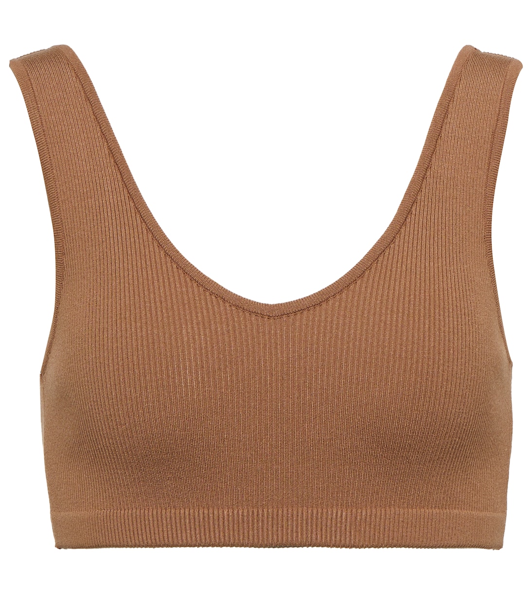 

Укороченный топ из ребристой вязки Zeynep Arçay, кэмел