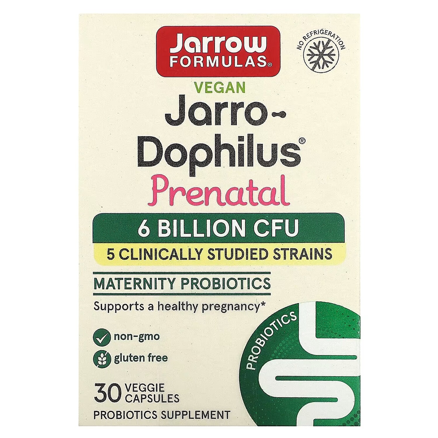 

Jarrow Formulas Веганский Jarro-Dophilus Prenatal, 6 миллиардов КОЕ, 30 растительных капсул