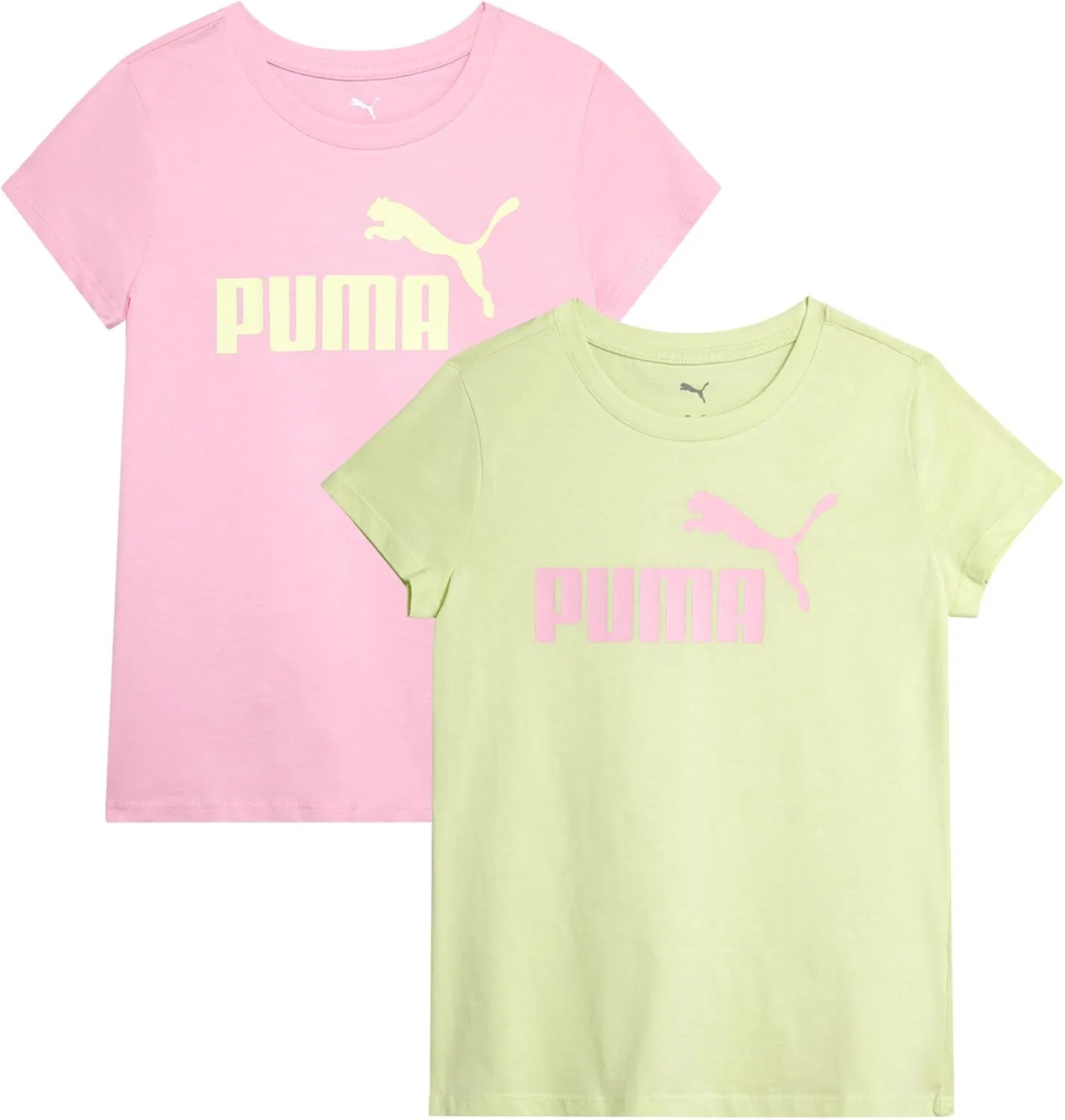 Футболка PUMA, 2 шт., розовый/Apple Spritz