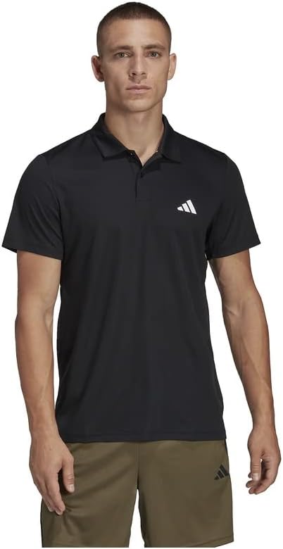 Мужская тренировочная футболка-поло Adidas BXH40 Train Essentials, черно-белый — фото 3