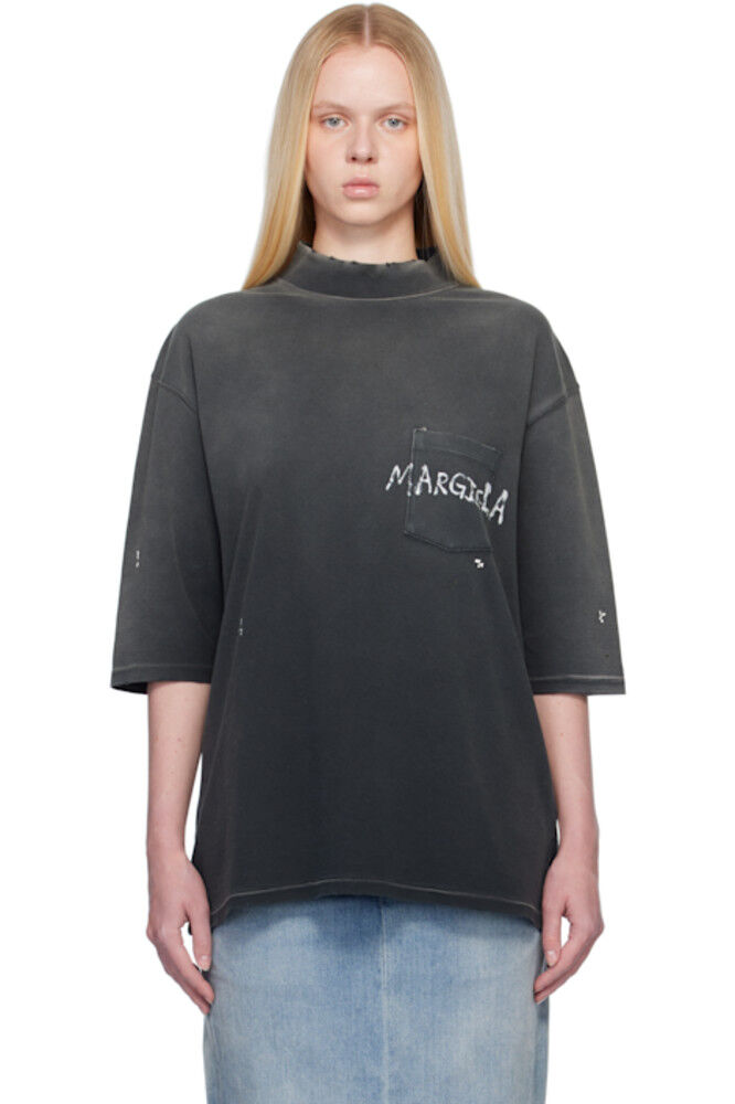 

Серая футболка с логотипом «Граффити» Maison Margiela