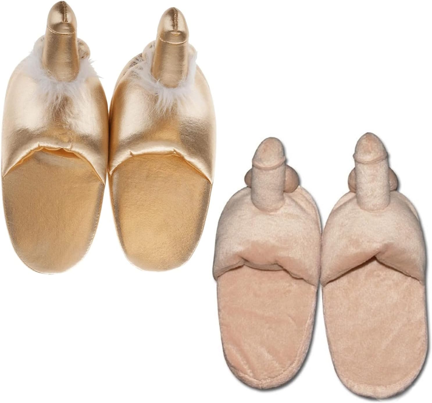 

Karwuiio Унисекс Взрослые Забавные Тапочки Новинка Шутливый Подарок Сексуальные Домашние Балетки Нескользящие Зимние Меховые Тапочки для Женщин и Мужчин, 2pc-a