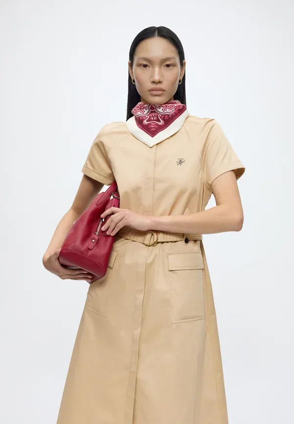Платье-рубашка миди чинос Tommy Hilfiger, нежный золотой — фото 4
