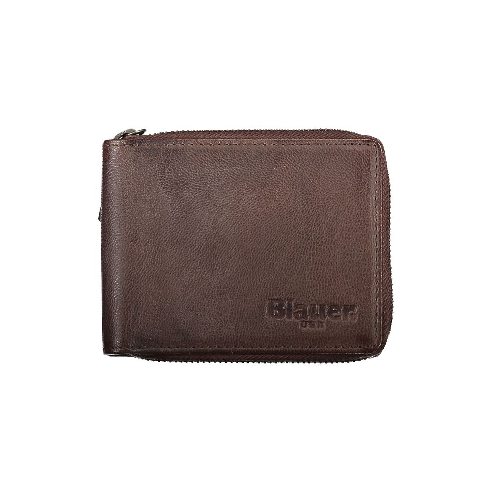 

Элегантный кожаный кошелек для монет и карт коричневого цвета Blauer