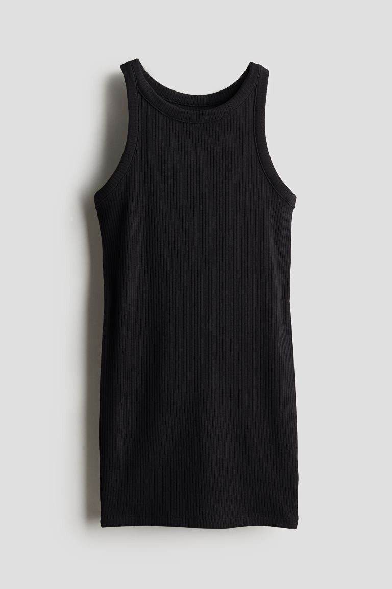 

Платье из джерси в рубчик H&M, черный