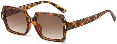 

Ретро-квадратные солнцезащитные очки для женщин с защитой от УФ-излучения UV400, модные солнцезащитные очки для мужчин с градиентным покрытием MTZJH, Leopard Tea Gradient