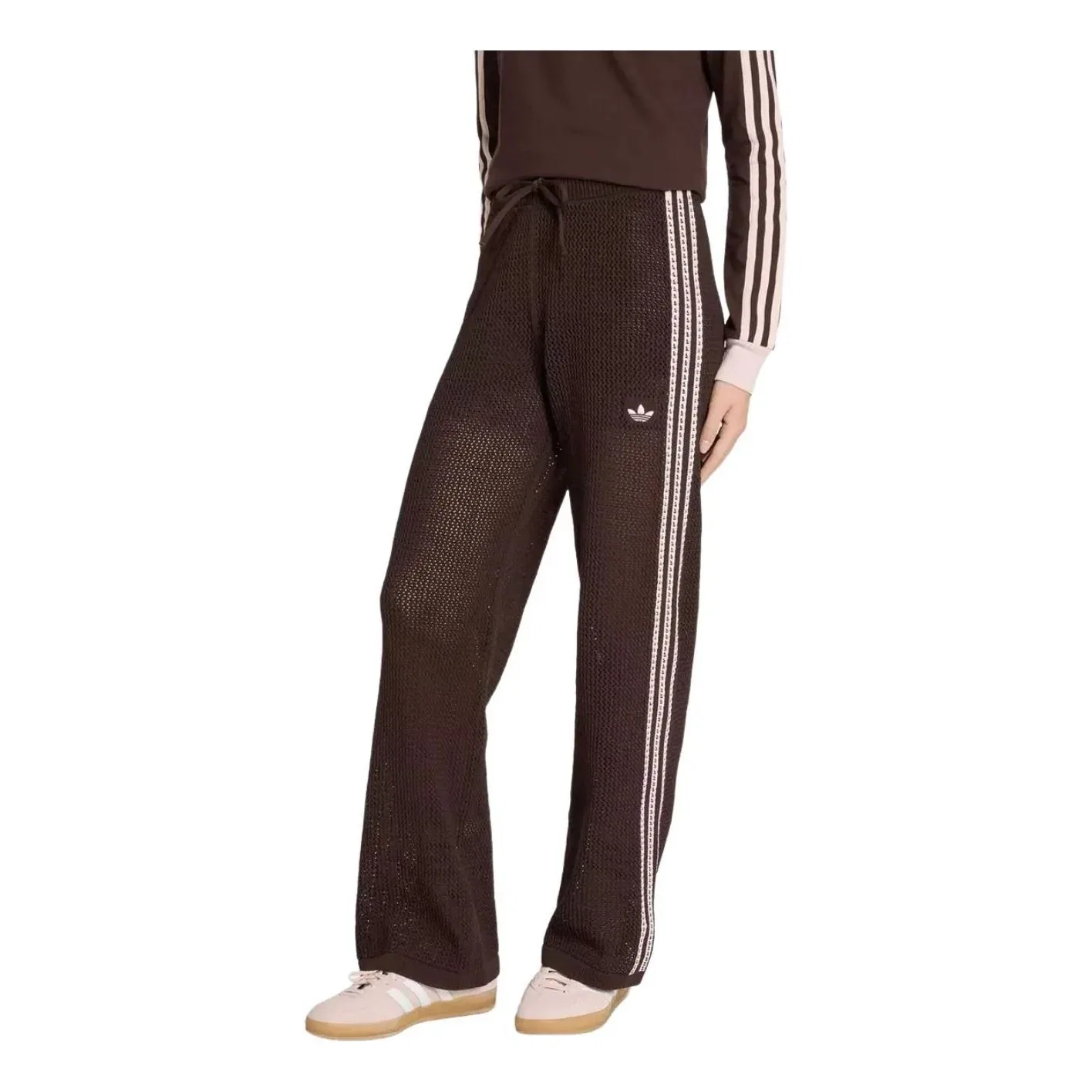 Вязаные спортивные брюки Adidas Originals Firebird, коричневый