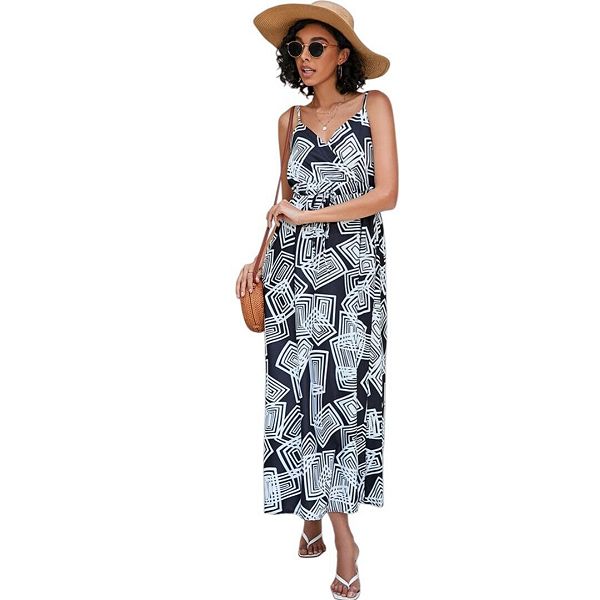 

Женское богемное платье макси с цветочным принтом и завязкой спереди Yesfashion, White