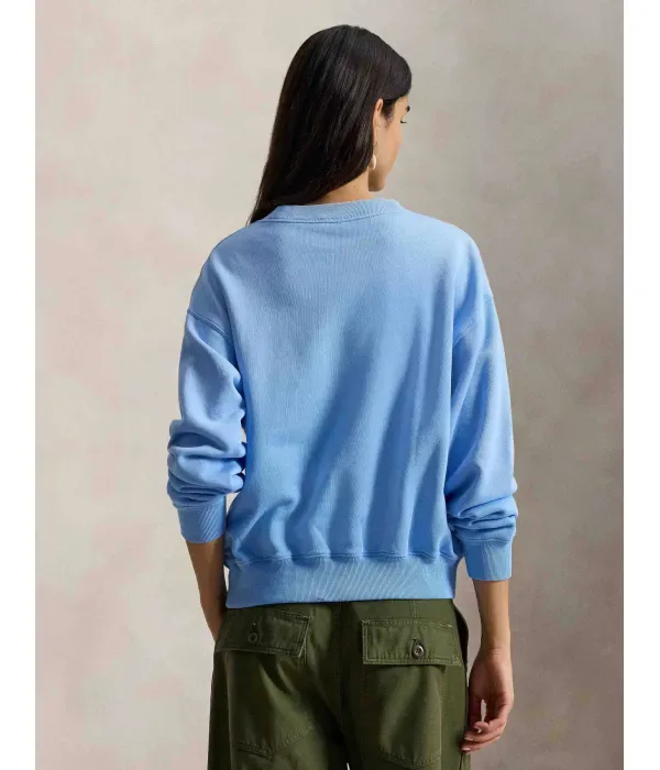 Толстовка oversize fit Polo Ralph Lauren, небесно-голубой — фото 3